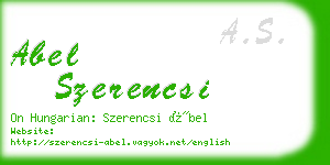 abel szerencsi business card